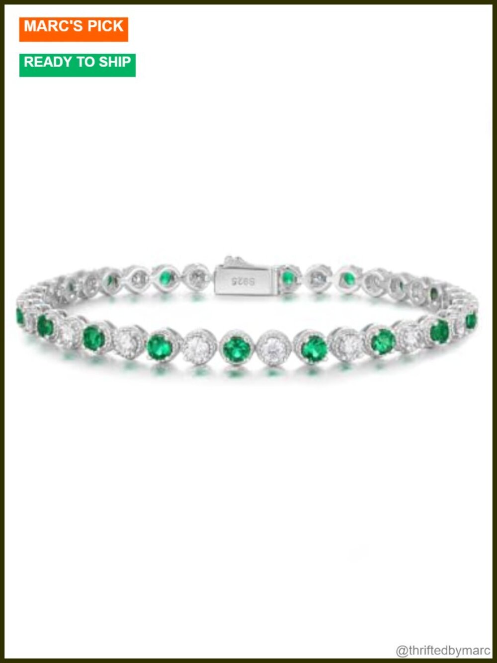 Moissanite Lab-Created Gemstone Tennis Bracelet 925 Sterling Silver for Women